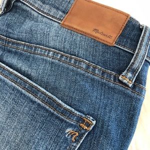 Madewell diagonal raw hem skinny jean